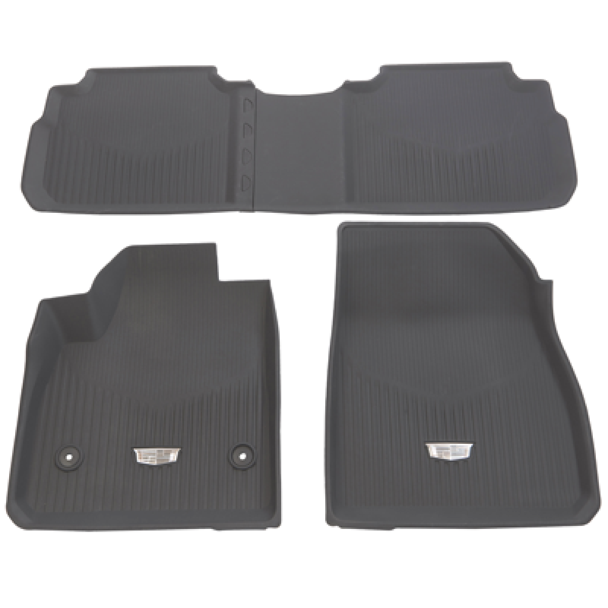 Cadillac Floor Liners - Front & Rear Premium All Weather, Cadillac Logo, Dark Titanium for 2020-2024 Cadillac XT6 84988004