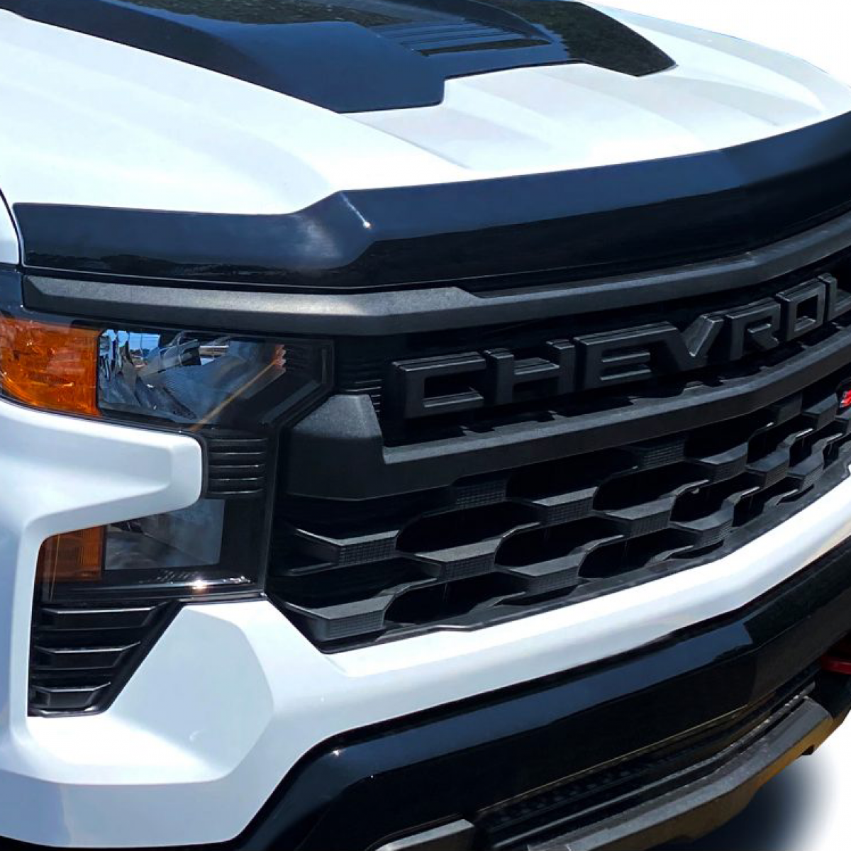 Chevrolet Moulded Hood Protector - Associated Accessories, Aeroskin, Smoke Black 19434057