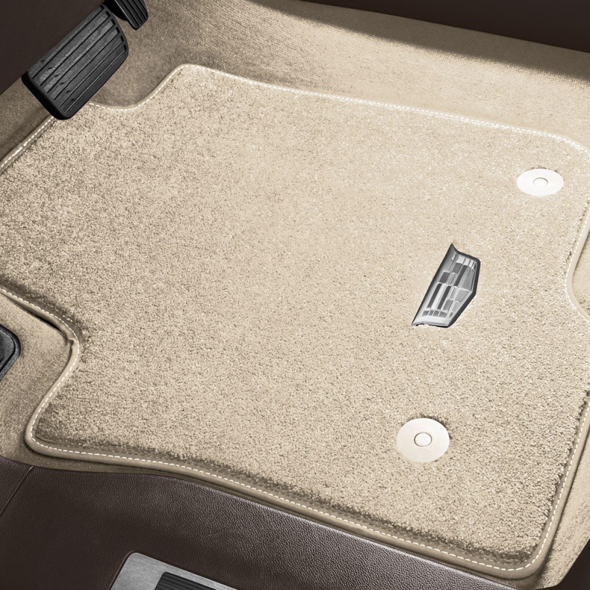 Cadillac 2023-2024 Escalade Floor Mats - Front & Rear Premium Carpet, Cadillac Logo, Parchment 85105139