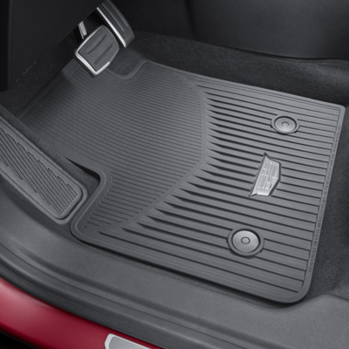 Cadillac Floor Mats - Front & Rear Premium All Weather, Cadillac Logo, Jet Black for 2021-2024 XT4 86772001