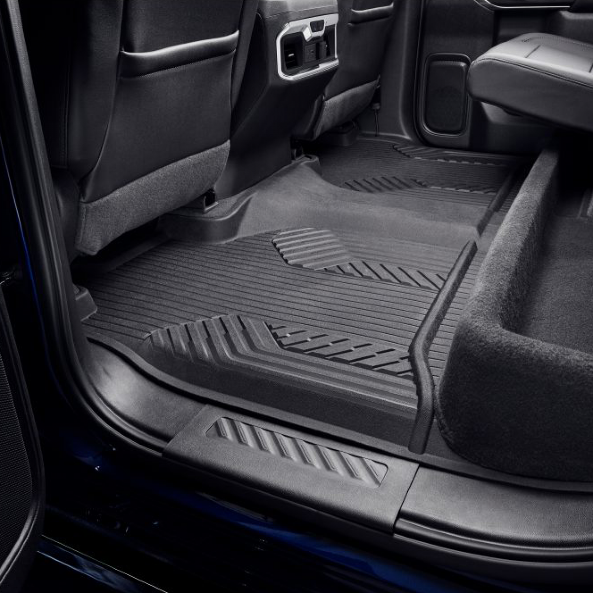 Chevrolet Floor Liners - Second-Row Premium All Weather, AT4\/Z71, Jet Black for 2020-2024 Silverado 1500 84348198