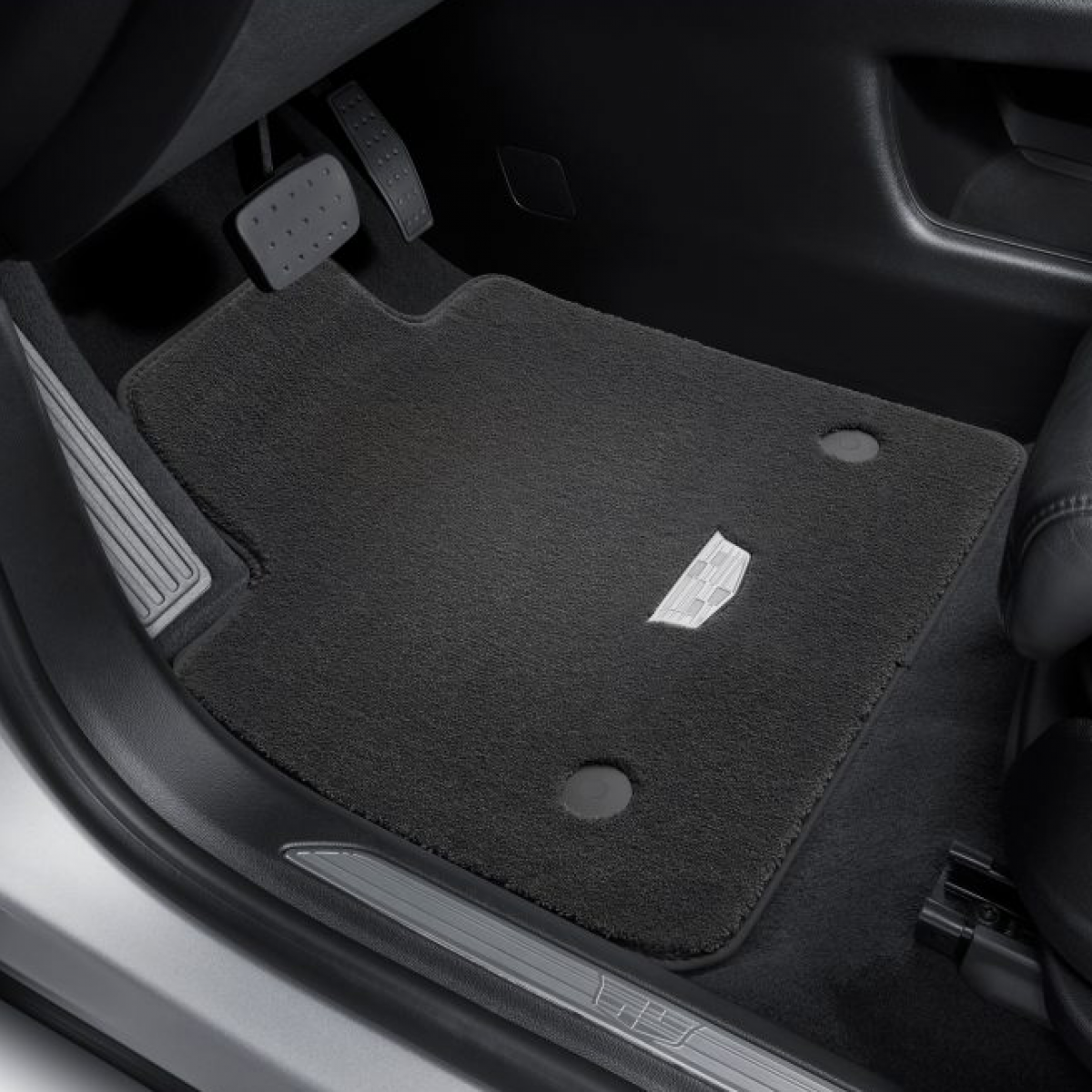 Cadillac Floor Mats - Front & Rear Premium Carpet, Cadillac Logo, Dark Titanium for 2017-2024 XT5 84130095