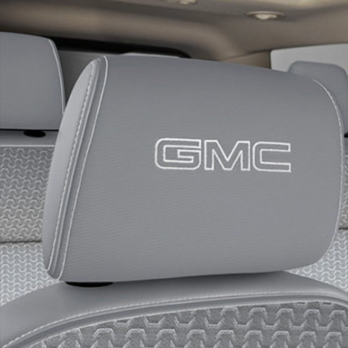 GMC Headrest - Cloth, Embroidered GMC Script, Light Ash Grey for 2019-2022 Acadia 84483937