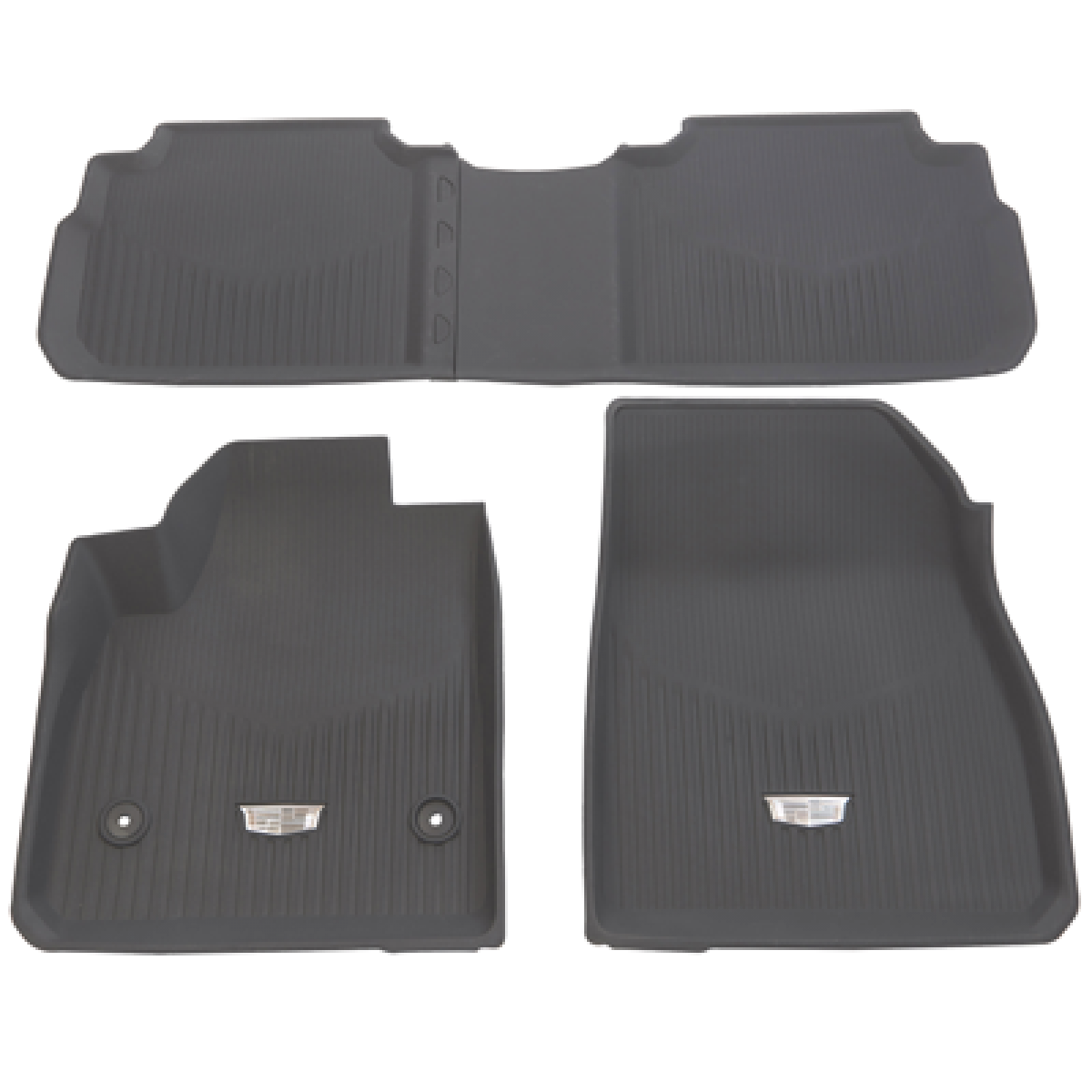 Cadillac Floor Liners - Front & Rear Premium All Weather, Cadillac Logo, Dark Titanium for 2020-2024 Cadillac XT6  84988004