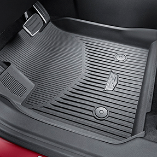 Cadillac Floor Liners - Front & Rear Premium All Weather, Cadillac Logo, Jet Black for 2021-2024 XT4  86772007