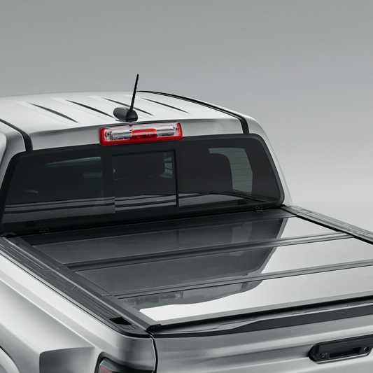 Chevrolet Tonneau Cover - Associated Accessories, Hard Folding, Painted, With Battery Operated LED Light, Sterling Silver 19433963