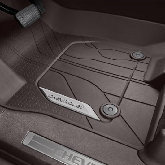 Chevrolet Floor Liners - Front Premium All Weather, Chevrolet Script, Very Dark Atmosphere 84646686