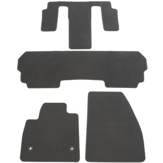 Cadillac Floor Mats - First, Second & Third Row Carpet, Captain's, Dark Titanium for 2020-2021 Cadillac XT6 86773658