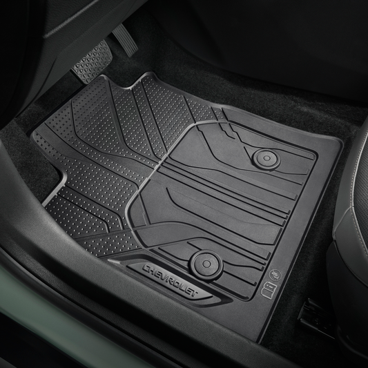 Chevrolet Floor Mats - Front & Rear Premium All Weather, Chevrolet Script, Black 42790737