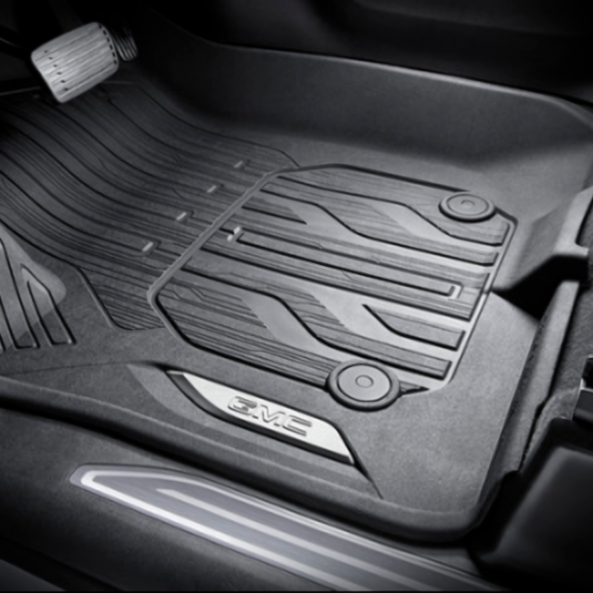 GMC Floor Liners - Front Premium All Weather, With Console, GMC Logo, Jet Black for 2019-2024 Sierra 1500 84333604