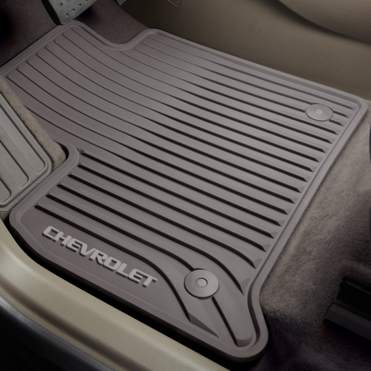 Chevrolet Floor Mats - Front Premium All Weather, Chevrolet Script, Dark Atmosphere for 2018-2022 Traverse 84162516