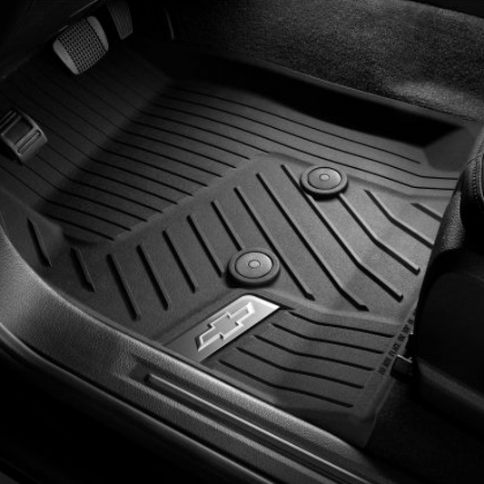 Chevrolet Floor Liners - Front Premium All Weather, Chrome Bowtie Logo, Jet Black 84708367