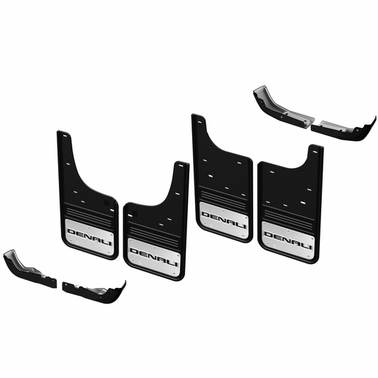 GMC Splash Guards - Gatorback, Front & Rear, Black Denali Logo 19432689