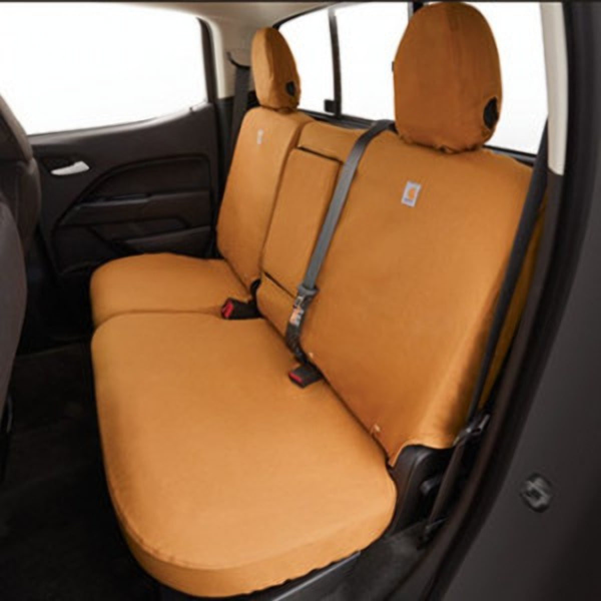 GMC Seat Covers - Carhartt\u00AE, Rear, Full Bench, With Armrest, Brown for 2019-2022 Canyon 84301781