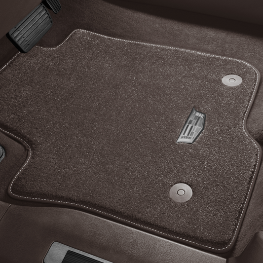 Cadillac 2023-2024 Escalade Floor Mats - Front & Rear Premium Carpet, Cadillac Logo, Very Dark Atmosphere 85105138