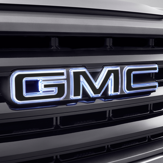 GMC Exterior Emblems - Front Illuminated GMC Emblem, With Multipro\u2122 TailgateBlack 86537576