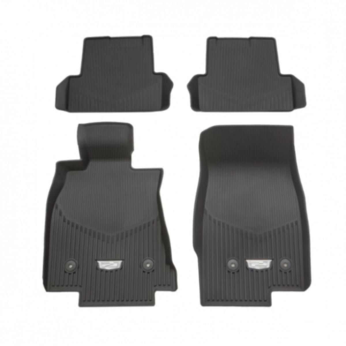 Cadillac Floor Mats - Front & Rear Premium All Weather, Cadillac Logo, Jet Black 84841838