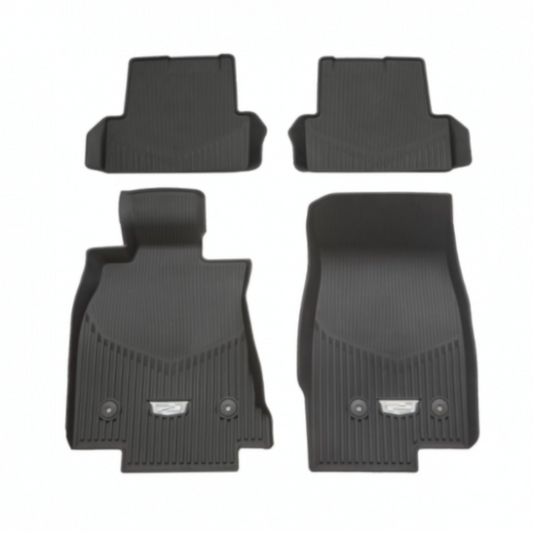 Cadillac Floor Mats - Front & Rear Premium All Weather, Cadillac Logo, Jet Black 84841838
