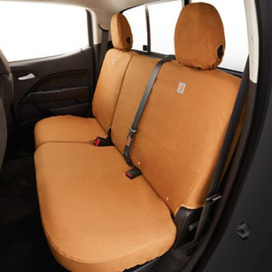 GMC Seat Covers - Carhartt\u00AE, Rear, Full Bench, W\/O Armrest, Brown for 2019-2022 Canyon 84301779