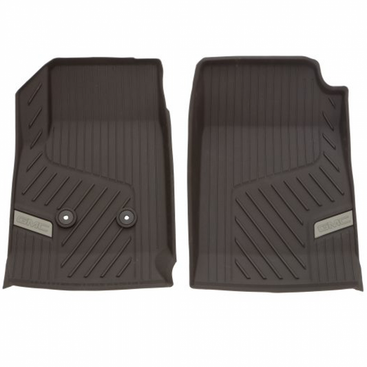 GMC Floor Liners - Front Premium All Weather, GMC Logo, Cocoa 84708360