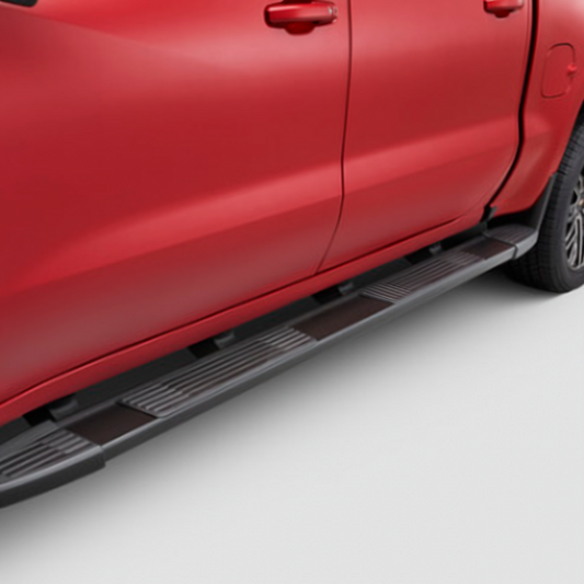 GMC Tubular Assist Steps - 6 inch, Rectangular, Wheel-To-Wheel, Black 84132801
