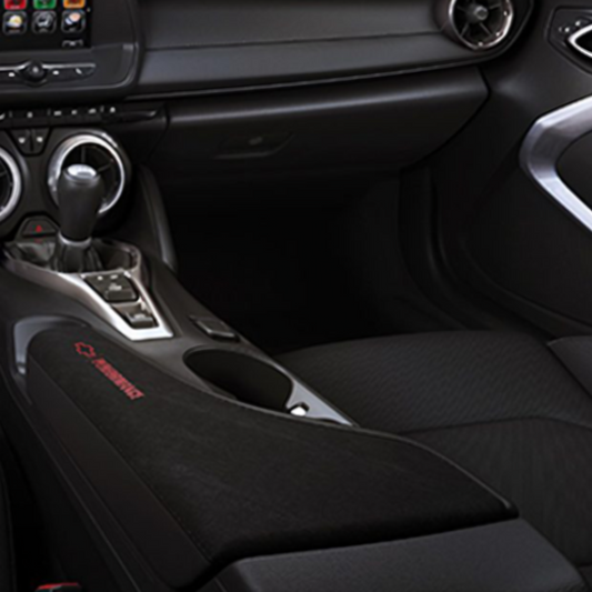 Chevrolet Arm Rest - Performance Script, Jet Black with Adrenaline Red Stitching 84092725
