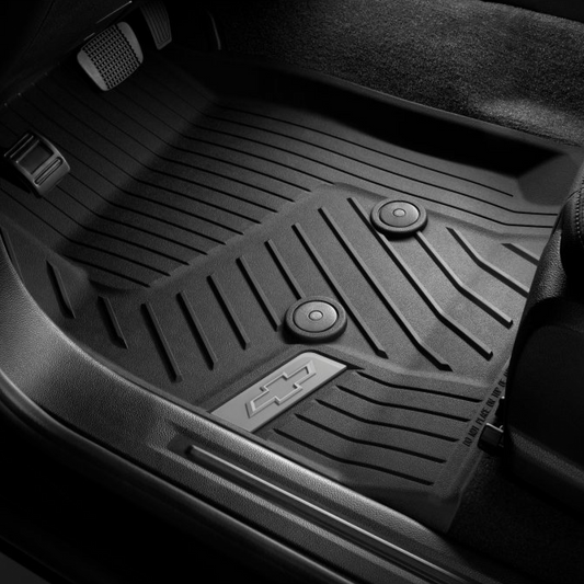 Chevrolet Floor Liners - Front Premium All Weather, Bowtie Logo, Jet Black 84708369