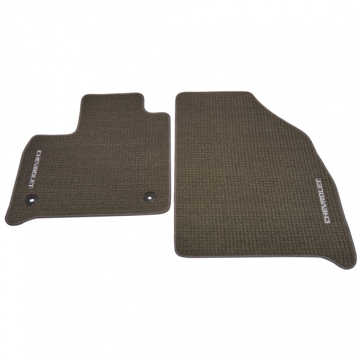 Chevrolet Floor Mats - Front Premium Carpet, Chevrolet Script, Dark Atmosphere with Medium Ash Grey Stitching for 2018-2022 Traverse 84188774