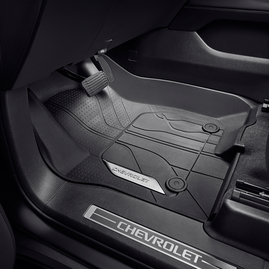 Chevrolet Floor Liners - Front Premium All Weather, Chrome Bowtie Logo, Jet Black 84776598