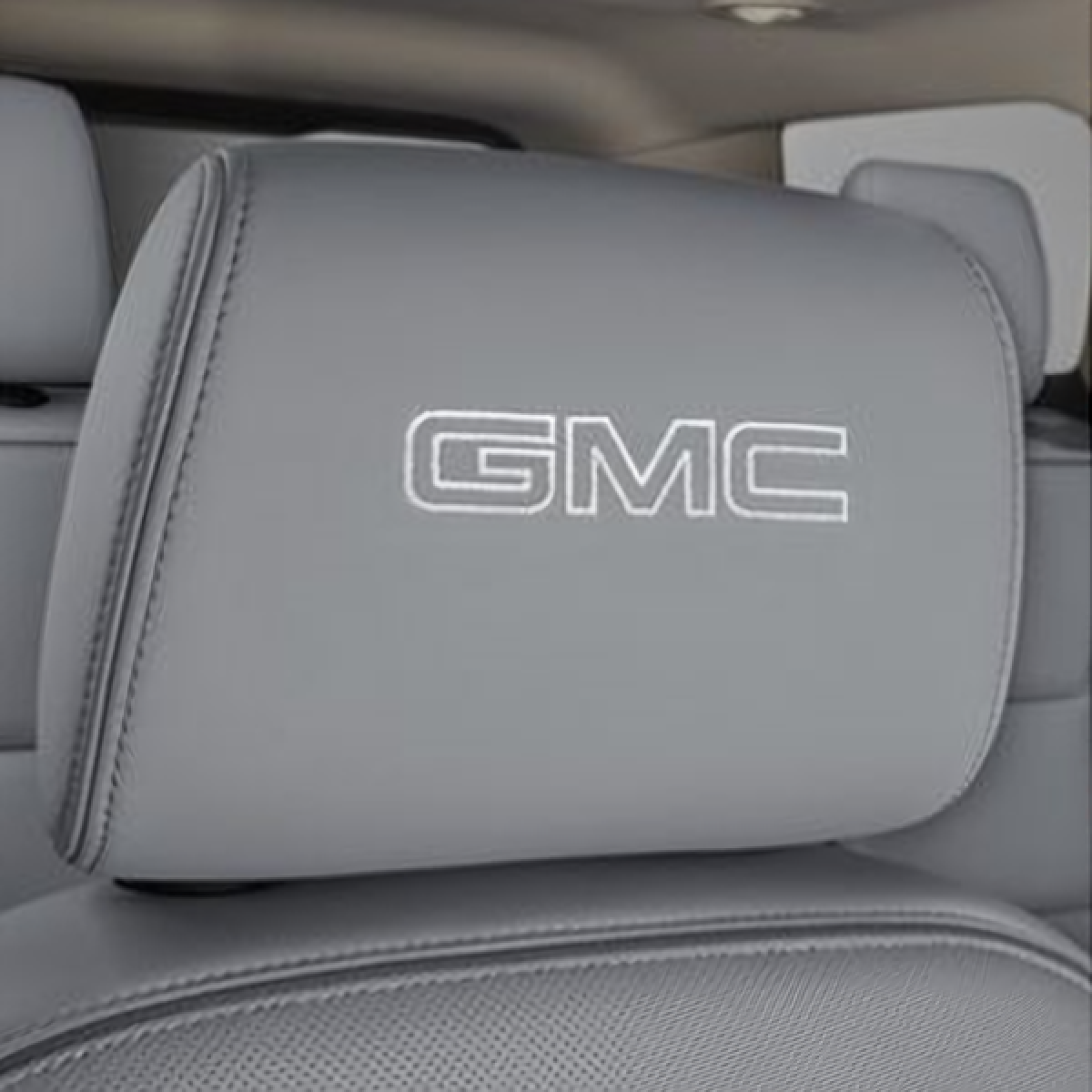 GMC Headrest - Vinyl, Embroidered GMC Script, Light Ash Grey 84483928