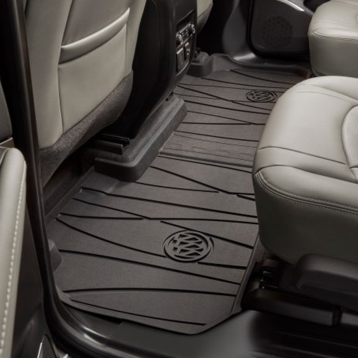 Buick Floor Liners - Second-Row Premium All Weather, Buick Logo, Ebony 84202827