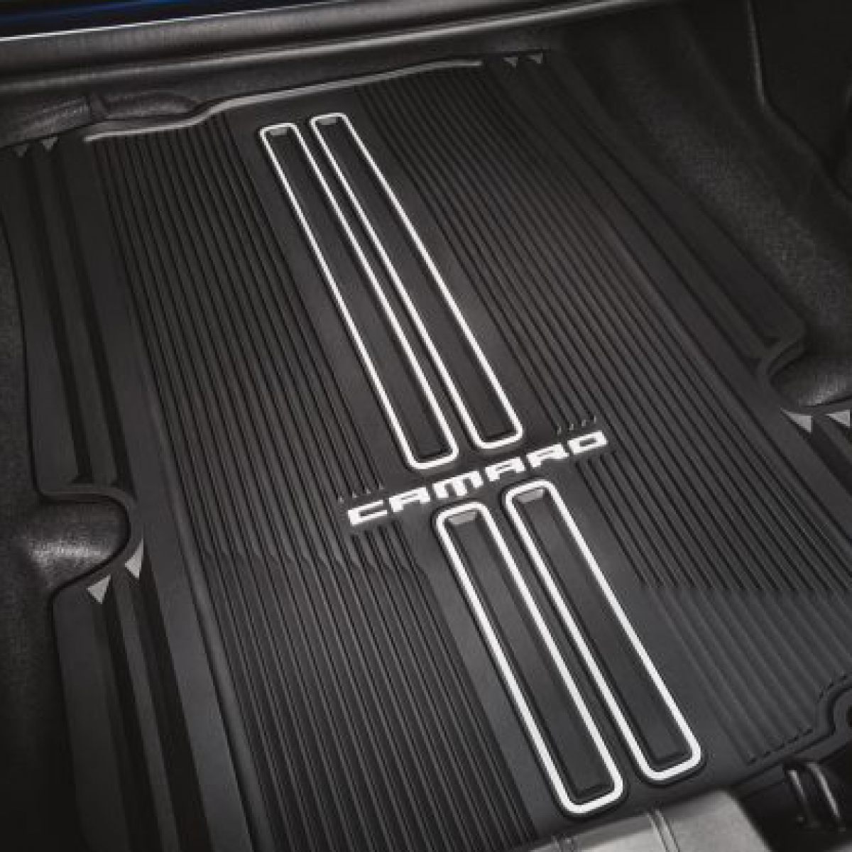 Chevrolet Cargo Mat - Premium All-Weather, Camaro Script, Jet Black for 2016-2023 Camaro 23412235