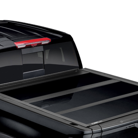 GMC Tonneau Cover - Associated Accessories, Hard Folding, Tri-Fold, With Battery Operated LED Light, Black 19431672