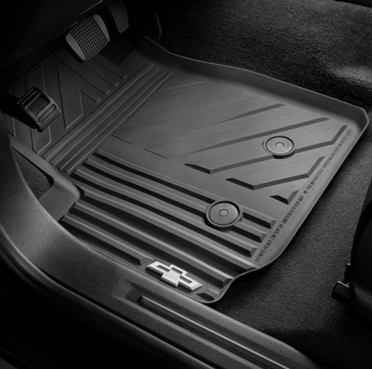 Chevrolet Floor Mats - Front Premium All Weather, Bowtie Logo, Jet Black 23229842