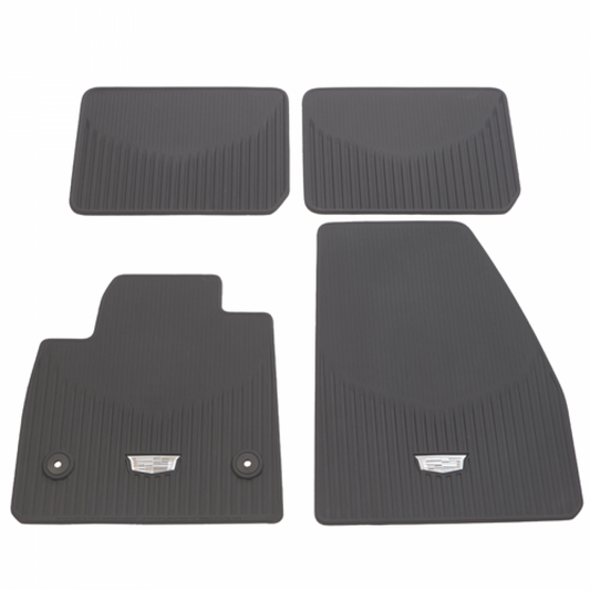 Cadillac Floor Mats - Front & Rear Premium All Weather, Cadillac Logo, Dark Titanium for 2023-2024 Cadillac XT6 84988007