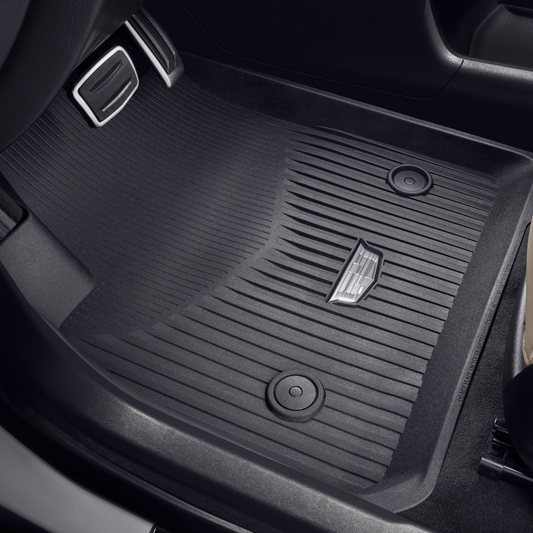Cadillac Floor Liners - Front & Rear Premium All Weather, Cadillac Logo, Jet Black 84988003
