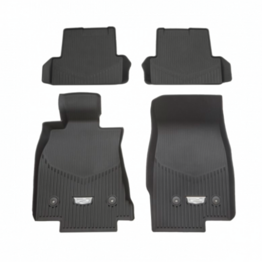 Cadillac Floor Mats - Front & Rear Premium All Weather, Cadillac Logo, Jet Black for 2021-2024 CT4 84841838