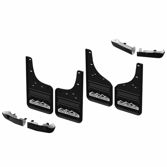Chevrolet Splash Guards - Gatorback, Front & Rear, Black High Country Logo 19434378