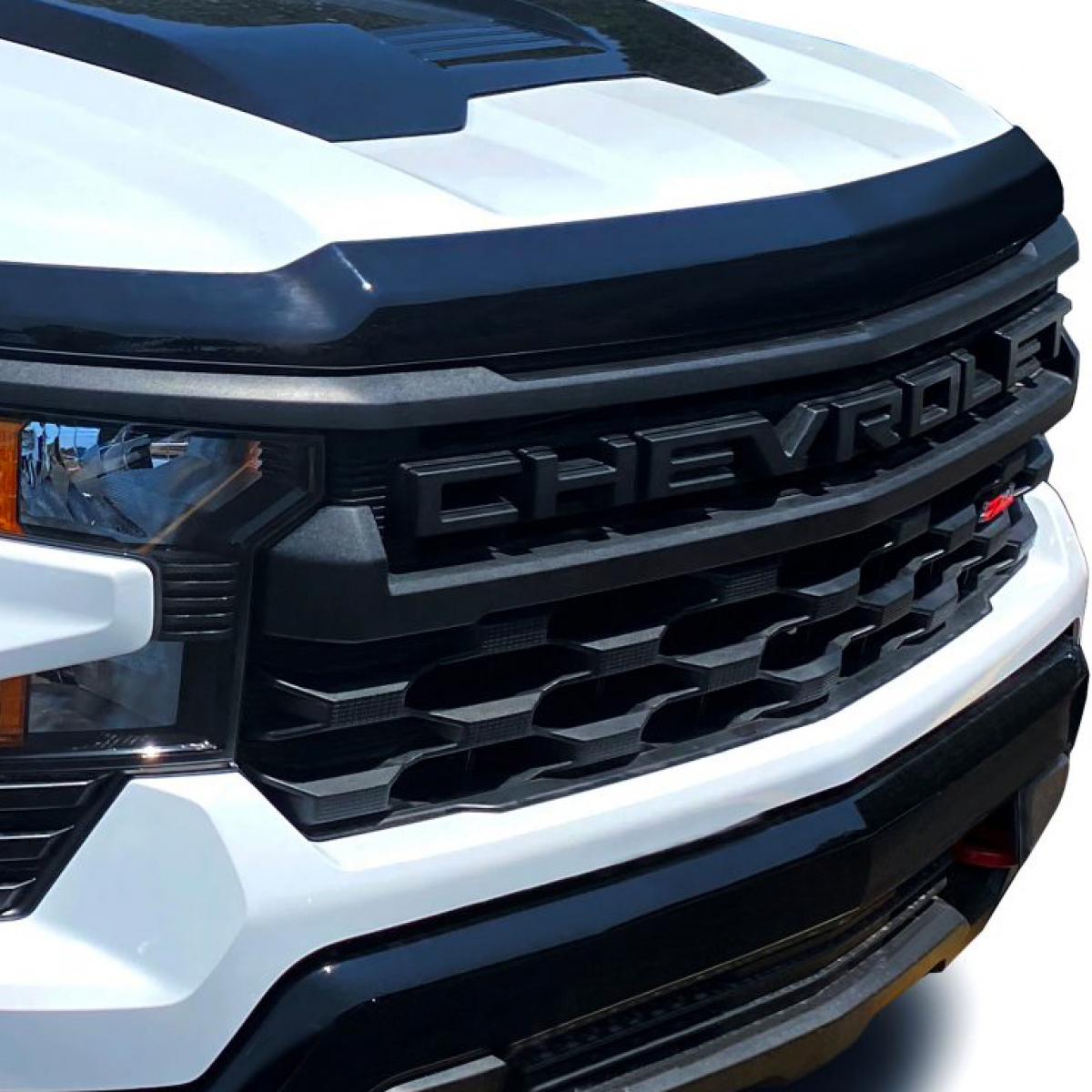 Chevrolet Moulded Hood Protector - Associated Accessories, Aeroskin, Matte Black 19434058