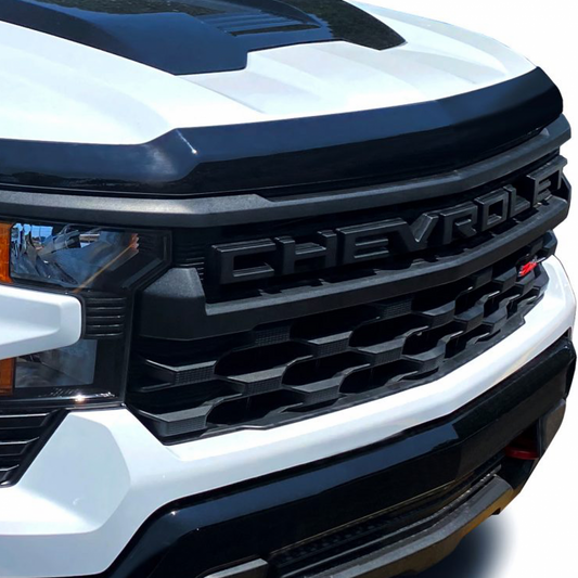 Chevrolet Moulded Hood Protector - Associated Accessories, Aeroskin, Matte Black 19434058