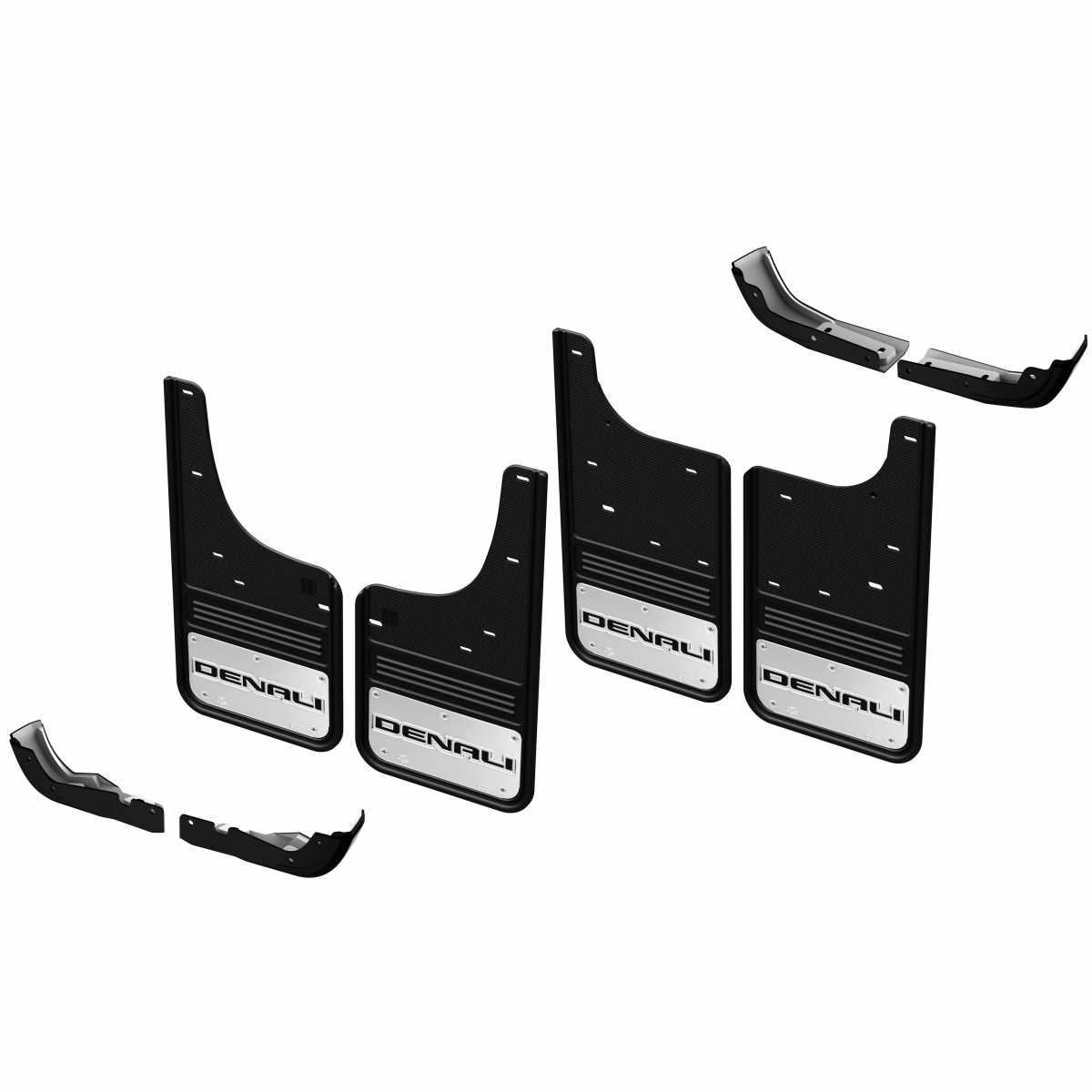 GMC Splash Guards - Gatorback, Front & Rear, Black Denali Logo for 2023-2024 Sierra 1500 19432689