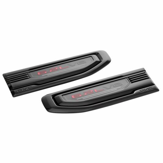 GMC Exterior Emblems - Sierra 6.2L V8 Fender Vent Emblems, Black 85160723