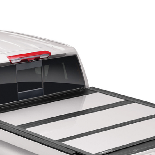 GMC Tonneau Cover - Associated Accessories, Hard Folding, Tri-Fold, With Battery Operated LED Light, White Frost 19431684