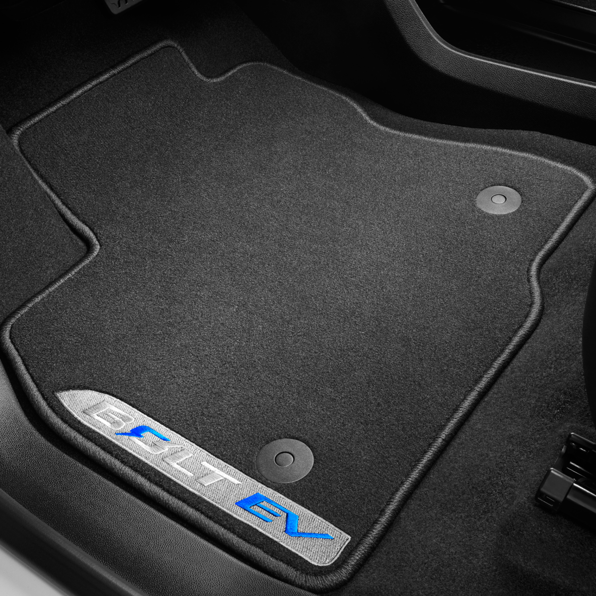 Chevrolet 2022-2023 Bolt EV Floor Mats - Front & Rear Premium Carpet, Bolt EV Logo, Jet Black 42698048