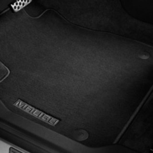 Chevrolet Floor Mats - Front & Rear Carpet, Malibu Script, Jet Black for 2016-2024 Malibu  23271403