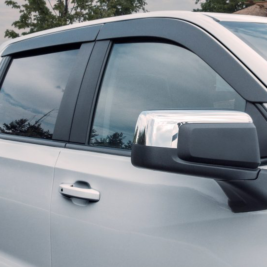 GMC Side Window Weather Deflector - Associated Accessories, 4-Piece, Low-Profile Tape-On, Textured Black 19417402