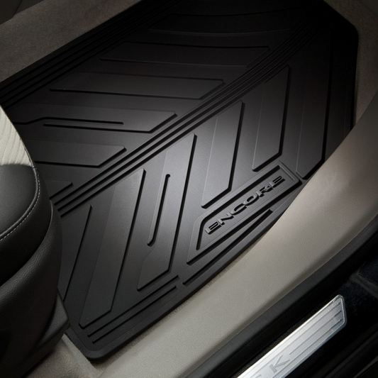 Buick Floor Mats - Front & Rear Premium All Weather, Encore Script, Ebony for 2013-2022 Encore 42364956