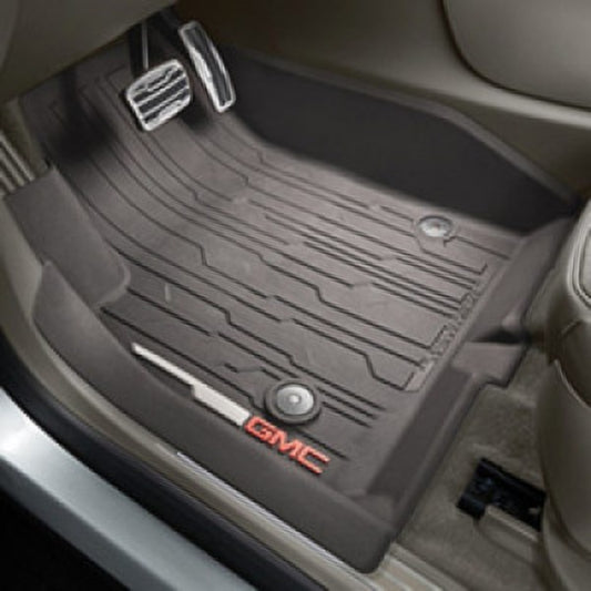 GMC Floor Liners - Front Premium All Weather, GMC Logo, Dark Ash Grey 84369009