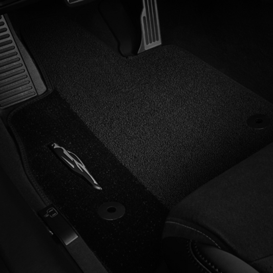 Chevrolet 2020-2024 Corvette Floor Mats - Front Premium Carpet, Jet Black with Jet Black Stitching 85103783