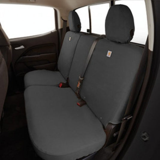 GMC Seat Covers - Carhartt\u00AE, Rear, Full Bench, W\/O Armrest, Gravel for 2019-2022 Canyon 84301780